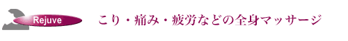 こり・痛み・疲労などの全身マッサージ