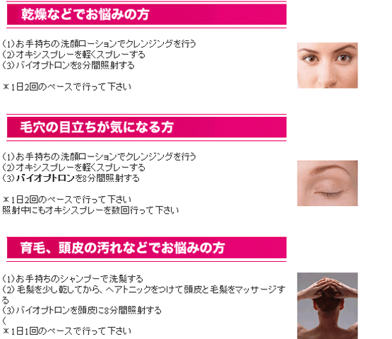 バイオプトロン正規販売店 使い方ページ